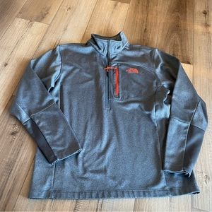 The North Face Gray & Orange Quarter Zip Pullover Sz L